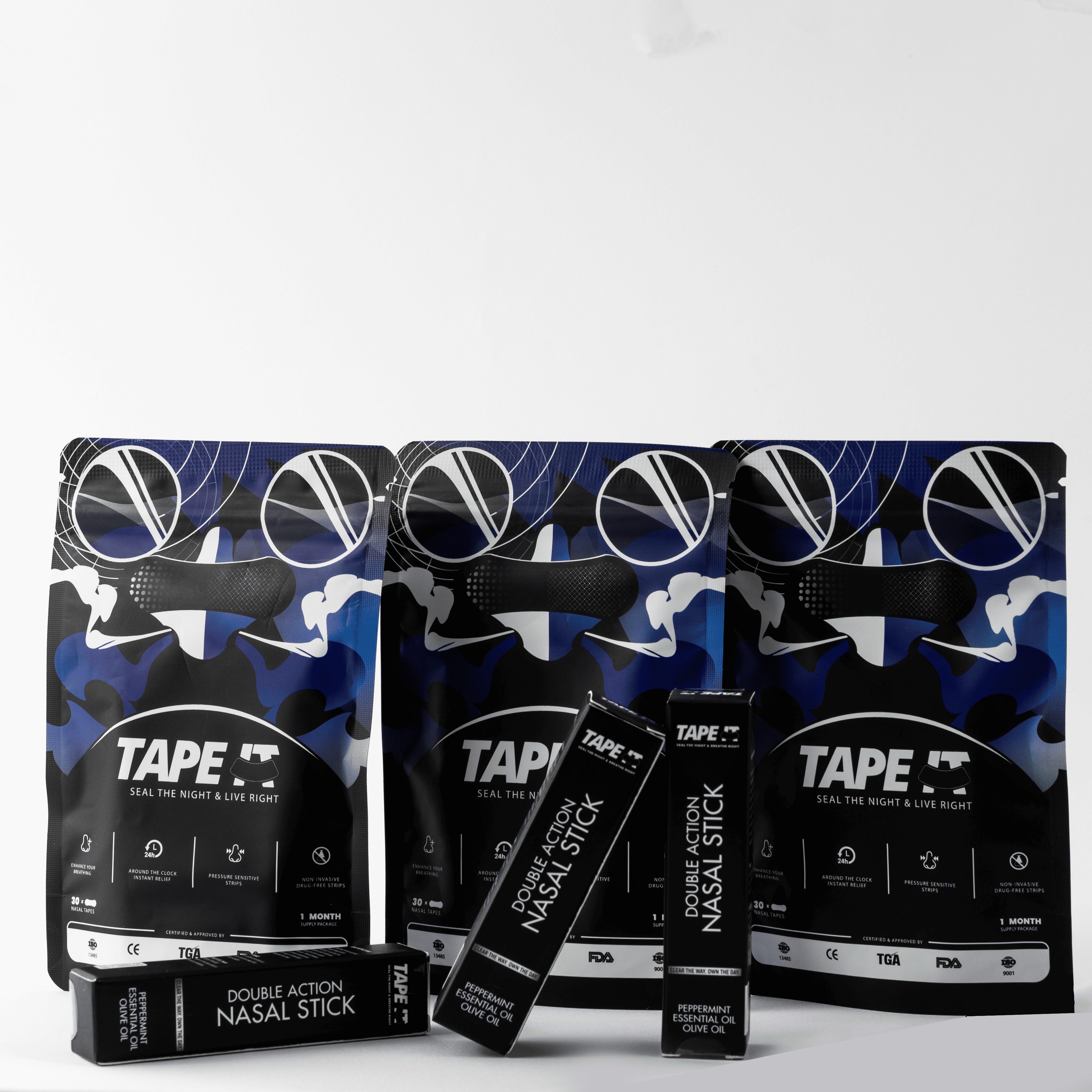 The Ultimate Breathing Bundle : 3 Nasal Strip Packs + 3 Nasal Sticks