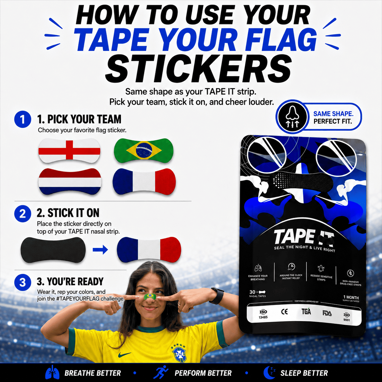 TAPE IT Improved Breathing Nasal Strips